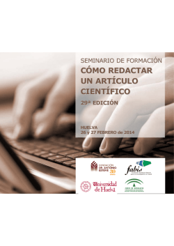 C&Oacute;MO REDACTAR UN ART&Iacute;CULO CIENT&Iacute;FICO - Fabis
