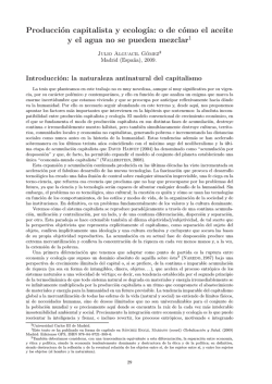 Producci&oacute;n capitalista y ecolog&iacute;a: o de c&oacute;mo el aceite y el agua no