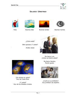 SALUDOS / GREETINGS Me llamo Luis. &iquest;C&oacute;mo se llama - ICLC