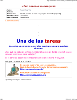 !C&Oacute;MO ELABORAR UNA WEBQUEST! docentes