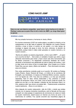 C&Oacute;MO NACI&Oacute; JSMF - Jes&uacute;s Salva mi familia