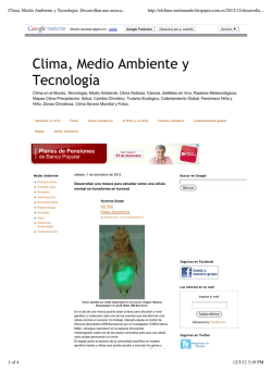 Clima, Medio Ambiente y Tecnolog&iacute;a: Desarrollan - IRB Barcelona