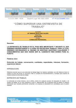 &ldquo;C&Oacute;MO SUPERAR UNA ENTREVISTA DE TRABAJO&rdquo;