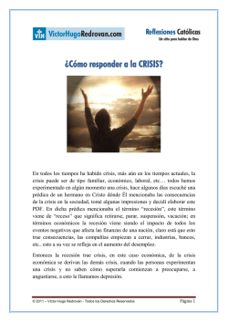 &iquest;C&oacute;mo responder a la CRISIS? - Las Pr&eacute;dicas Cat&oacute;licas del