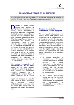 C&Oacute;MO CREAR VALOR EN LA EMPRESA - MasConsulting