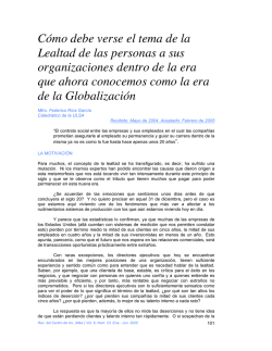 C&oacute;mo debe verse el tema de la Lealtad de las personas a sus