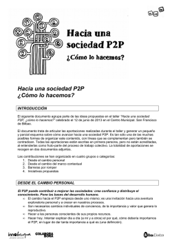 Hacia una sociedad P2P &iquest;C&oacute;mo lo hacemos? - Innobasque