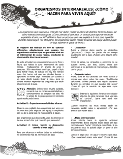 ORGANISMOS INTERMAREALES: &iquest;C&Oacute;MO HACEN - Valoraciencia