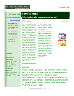 C&oacute;mo lo Hice (Historias de emprendedores) - INTESYS CONSULTING