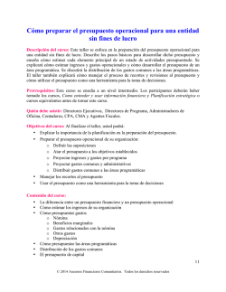 C&oacute;mo preparar el presupuesto operacional para una entidad sin