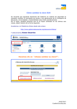 C&oacute;mo cambiar la clave SUA - Gobierno de Canarias