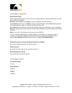 &iquest;C&oacute;mo llegar en Autom&oacute;vil? Desde Buenos Aires: Desde Salta