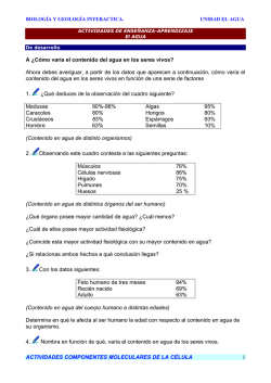 C&oacute;mo var&iacute;a el contenido del agua en los seres vivos?