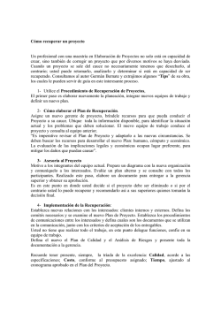 C&oacute;mo recuperar un proyecto Un profesional con una maestr&iacute;a en