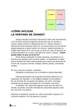 &iquest;C&Oacute;MO APLICAR LA VENTANA DE JOHARI?