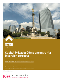 Capital Privado: C&oacute;mo encontrar la inversi&oacute;n correcta - Mergermarket