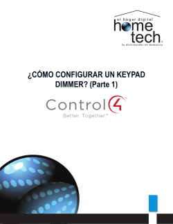 &iquest;C&Oacute;MO CONFIGURAR UN KEYPAD DIMMER? (Parte 1)