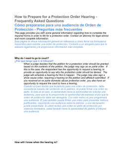 How to Prepare for a Protection Order Hearing - Frequently Asked