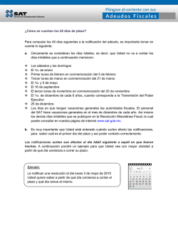 &iquest;C&oacute;mo se cuentan los 45 d&iacute;as de plazo? Para computar los 45 - Sat