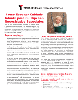C&oacute;mo Escoger Cuidado Infantil para Su Hijo con Necesidades