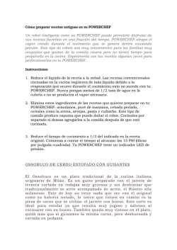 C&oacute;mo preparar recetas antiguas en una olla de presi&oacute;n - powerchef