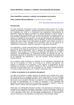 C&oacute;mo identificar, preparar y redactar una propuesta de proyecto