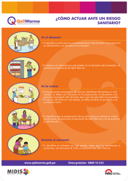 &iquest;C&Oacute;MO ACTUAR ANTE UN RIESGO SANITARIO? - Qali Warma