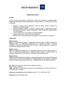 MARKETING DIGITAL Sumilla: Se da a conocer c&oacute;mo planear