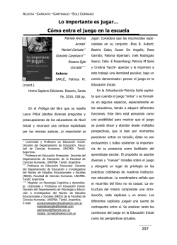 Lo importante es jugar&hellip; C&oacute;mo entra el juego en la escuela - SciELO