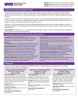 &iquest;Qu&eacute; son los Centros de Justicia Familiar? &iquest;C&oacute;mo - NYC.gov