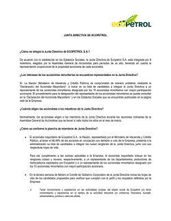 JUNTA DIRECTIVA DE ECOPETROL &iquest;C&oacute;mo se integra la Junta