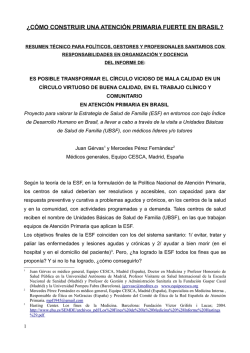 &iquest;C&Oacute;MO CONSTRUIR UNA ATENCI&Oacute;N PRIMARIA FUERTE EN
