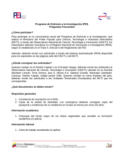 Programa de Est&iacute;mulo a la Investigaci&oacute;n (PEI) Preguntas Frecuentes