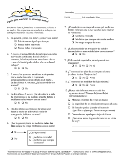 1. En general &iquest;c&oacute;mo est&aacute; todo?, &iquest;c&oacute;mo va su asma? Pr&aacute;cticamente