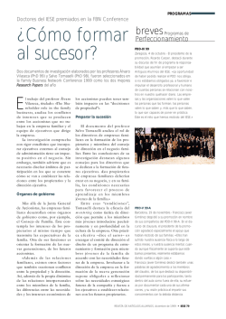 &iquest;C&oacute;mo formar al sucesor? - revista iese.