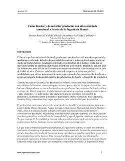 C&oacute;mo dise&ntilde;ar y desarrollar productos con alto - Ingenier&iacute;a Kansei
