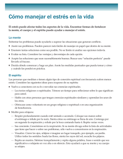 C&oacute;mo manejar el estr&eacute;s en la vida - GlobalHealth