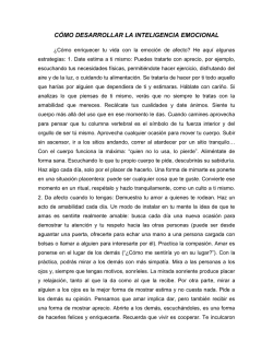 C&Oacute;MO DESARROLLAR LA INTELIGENCIA EMOCIONAL