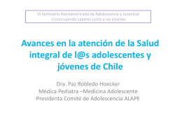 &iquest;C&oacute;mo va el desarrollo de la Salud de Adolescentes y - codajic