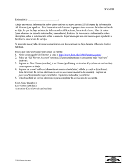 Estimado(a) : Abajo encontrar&aacute; informaci&oacute;n sobre c&oacute;mo activar su
