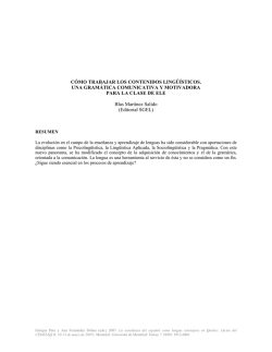 C&Oacute;MO TRABAJAR LOS CONTENIDOS LING&Uuml;&Iacute;STICOS. UNA
