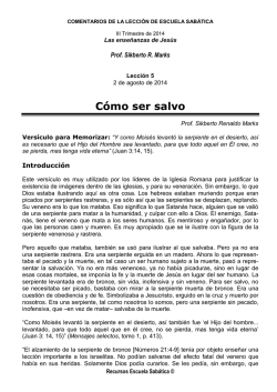 C&oacute;mo ser salvo - Recursos Escuela Sabatica