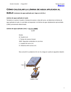 Riego C&oacute;mo calcular la l&aacute;mina de agua aplicada al - Cenica&ntilde;a