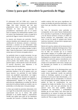 C&oacute;mo (y para qu&eacute;) descubrir la part&iacute;cula de Higgs - CPAN