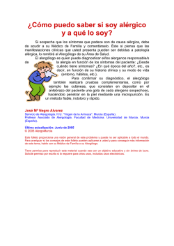&iquest;C&oacute;mo puedo saber si soy al&eacute;rgico y a qu&eacute; lo soy? - Alergomurcia