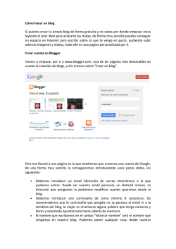 C&oacute;mo hacer un blog Si quieres crear tu propio blog de forma