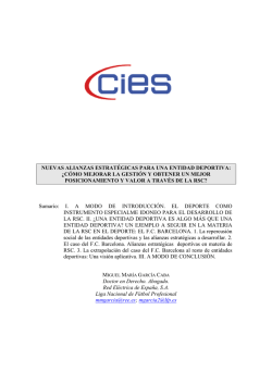 nuevas alianzas estrat&eacute;gicas para una entidad deportiva - CIES