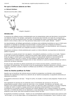 Por qu&eacute; el Software deber&iacute;a ser libre Introducci&oacute;n C&oacute;mo los Due&ntilde;os