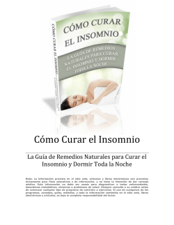Descargar Libro C&oacute;mo Curar El Insomnio PDF de Dr - Caja PDF
