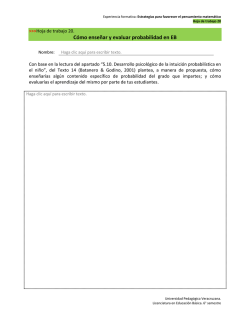 C&oacute;mo ense&ntilde;ar y evaluar probabilidad en EB